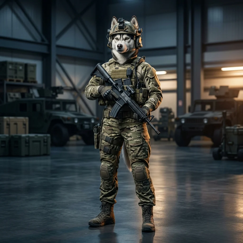 Skaitmeninė „Wardogs“ žaidimo tobulinimo paslaugų iliustracija be matomo teksto ar ženklų.