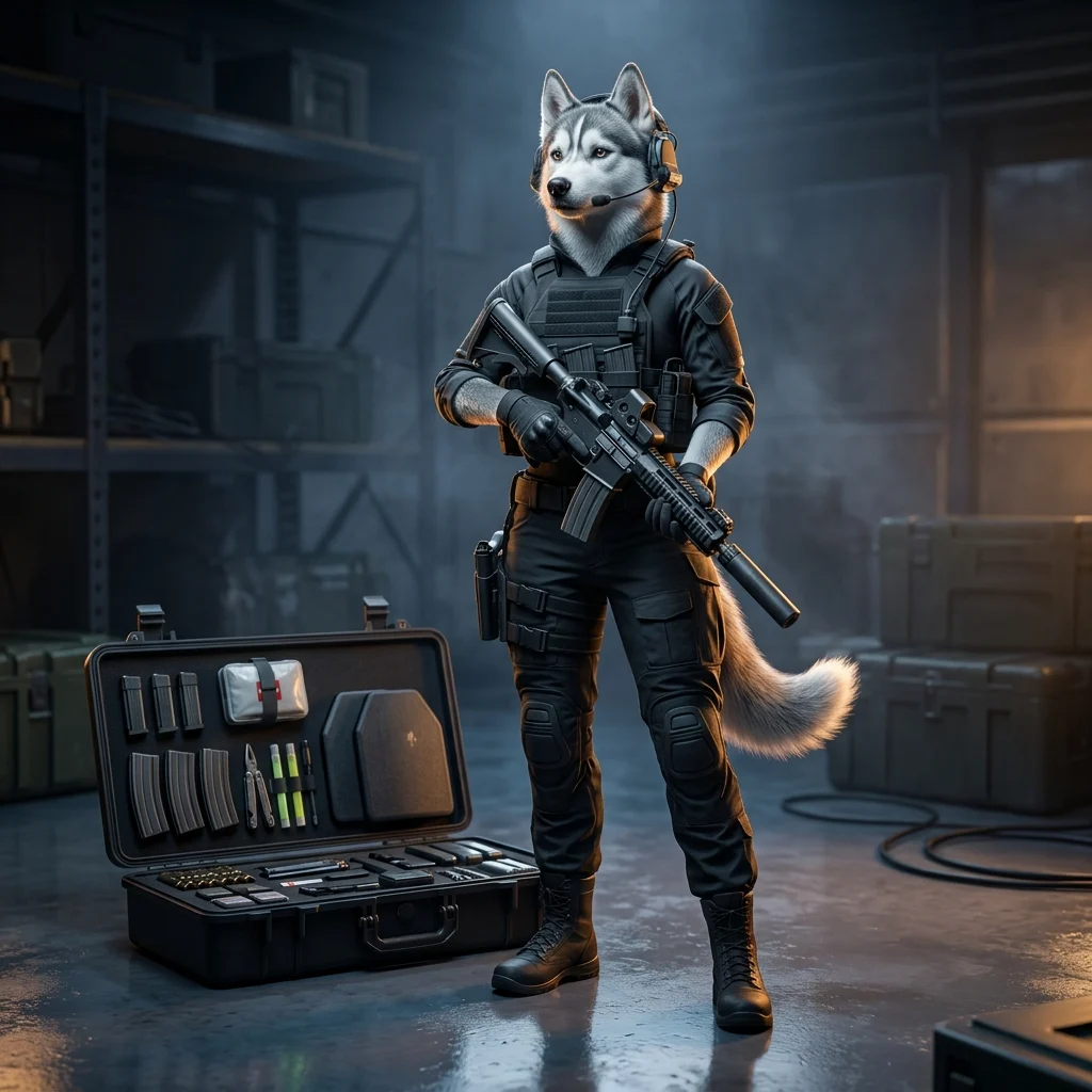 『Wardogs』のスターターバンドルをテーマにしたゲームアートワーク。複数のビジュアル要素を組み合わせたイメージで、画像内に読める文字や標識はありません。