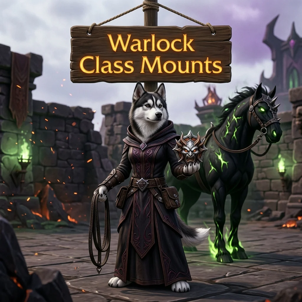 Promotional image for Warlock Class Mounts Boost in WoW Forever, a service focused on Warlock class mounts in WoW Forever.