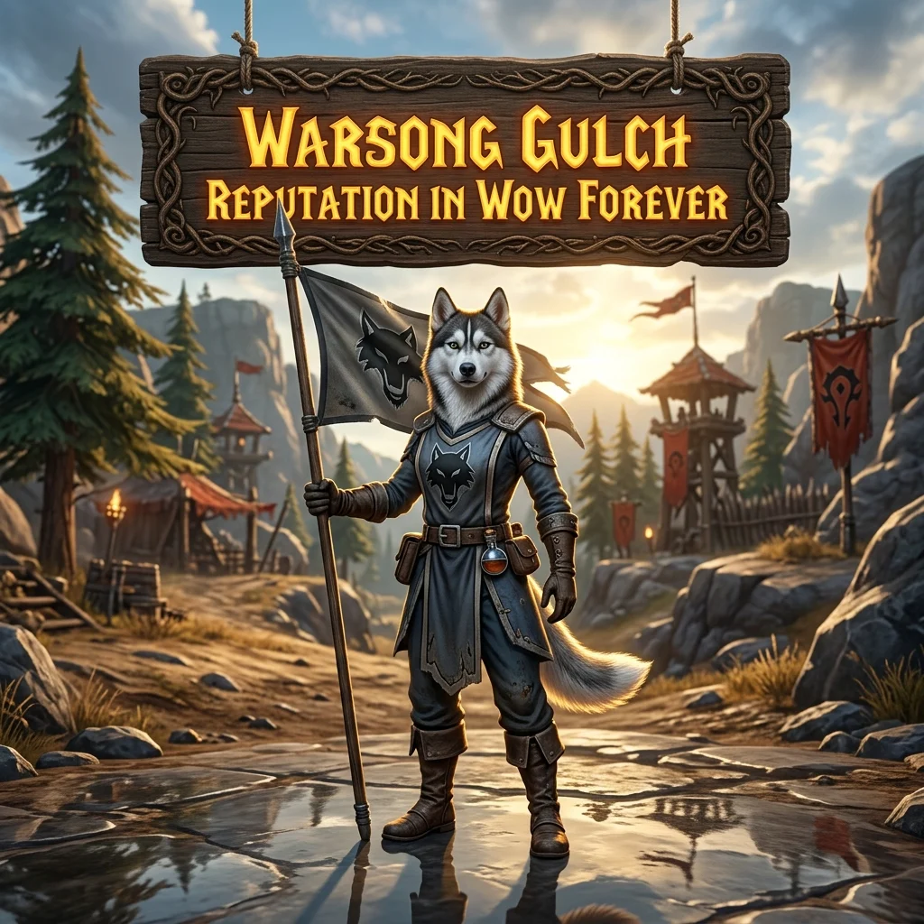 Promotional image for the Warsong Gulch Reputation Boost service in WoW Forever