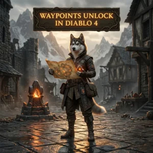 Promotional image for the Waypoints Unlock Boost service in Diablo 4