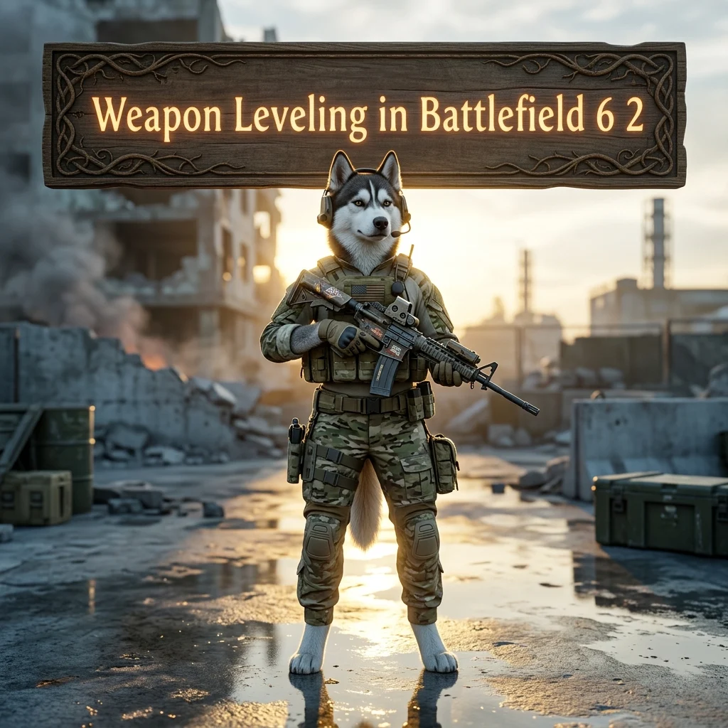 Promotional image for Weapon Leveling Boost in Battlefield 6, focused on weapon level progression in the game