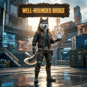 Promotional image for a Well-Rounded Badge Boost service in Apex Legends