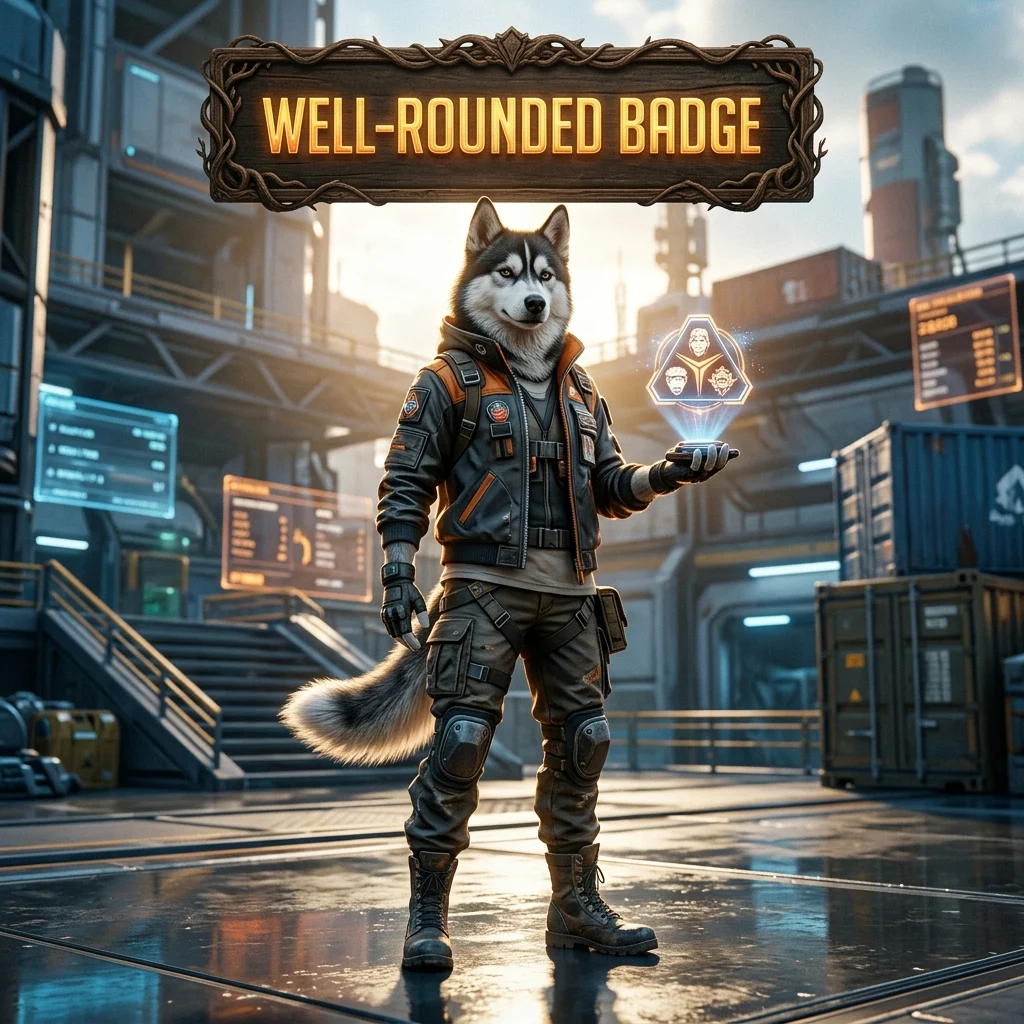 Promotional image for a Well-Rounded Badge Boost service in Apex Legends