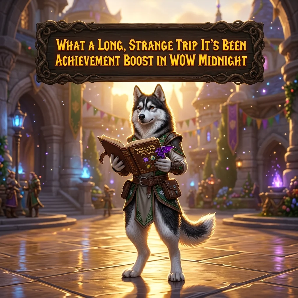 Promotional image representing the What a Long, Strange Trip It’s Been Achievement Boost service in WoW Midnight