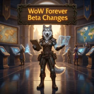 Promotional image for What's New in WoW Forever Beta, highlighting new information associated with the beta product.