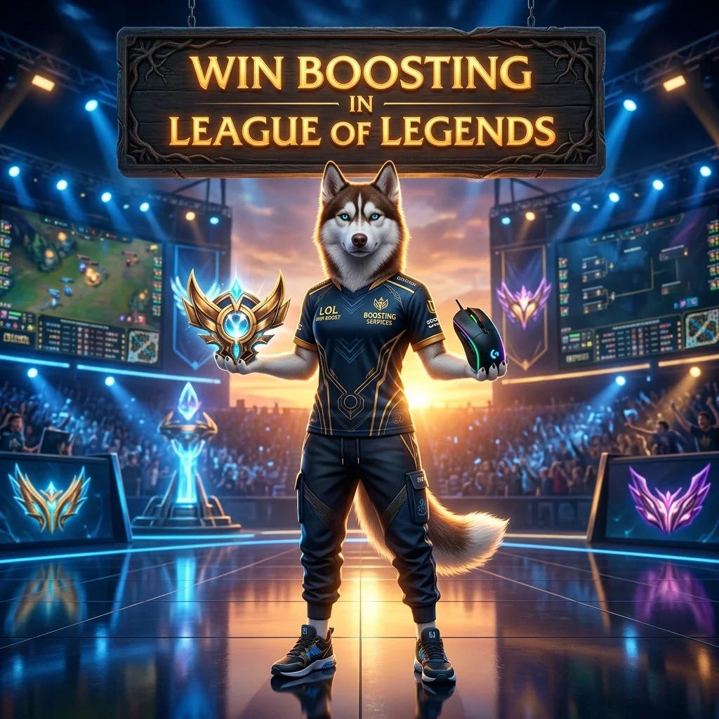 Promotional image for Win Boosting Services in League of Legends, representing the advertised game boosting service.