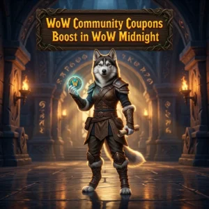 Promotional image for the WoW Community Coupons Boost service in WoW Midnight