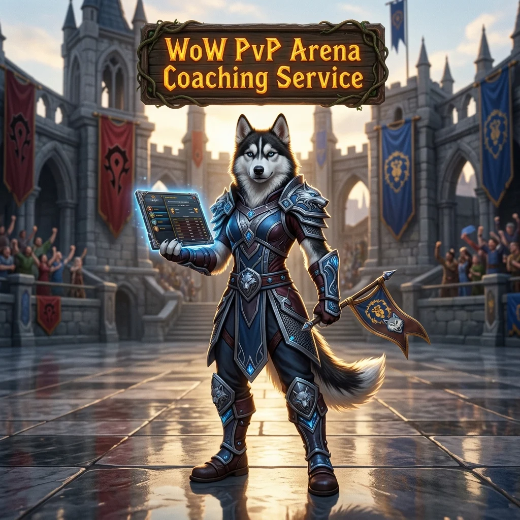 Promotional image for the WoW PvP Arena Coaching Service, focused on World of Warcraft PvP arena coaching.