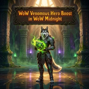 Promotional image representing the WoW Venomous Hero Boost in WoW Midnight service.