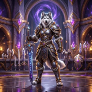 World of Warcraft Midnight 2. Sezon Solo Shuffle seviye listesini tanıtan, fantastik PvP temalı atmosferik görsel.