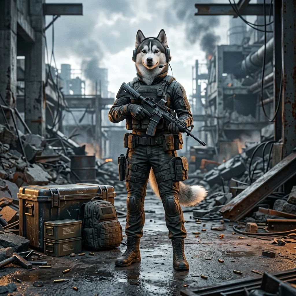 Promocijska ilustracija začetnega paketa v igri Wardogs brez vidnega besedila ali znakov.