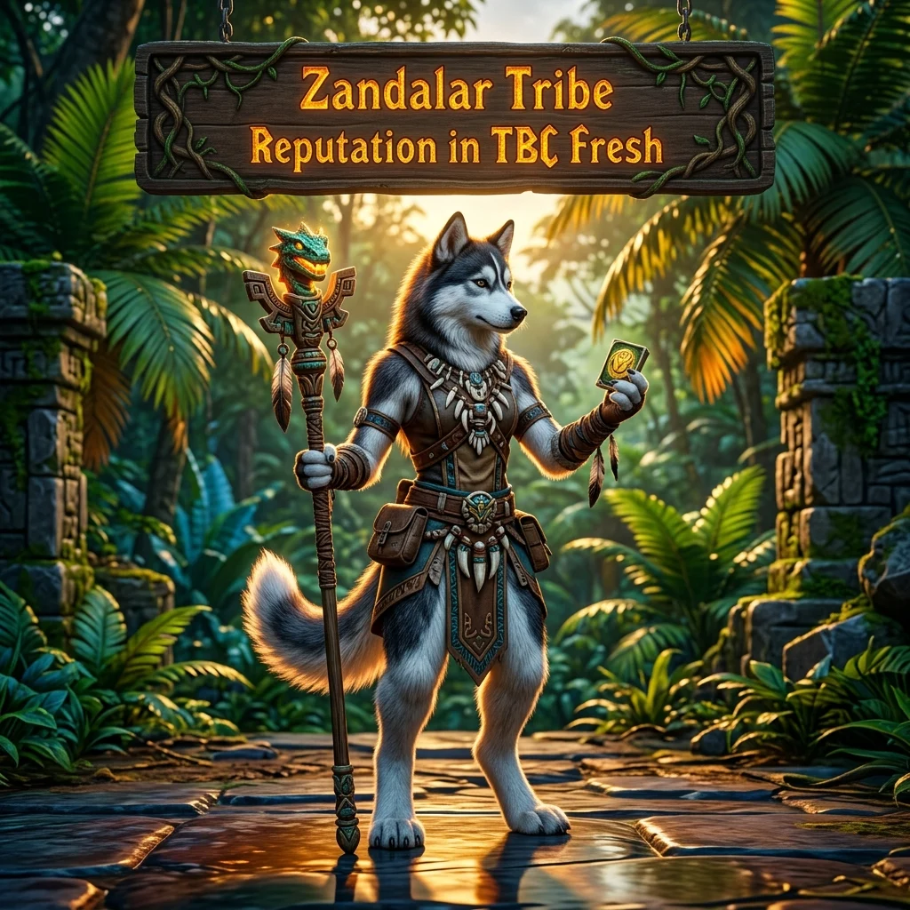 Promotional image for Zandalar Tribe Reputation Boost in WoW TBC Classic Anniversary service in World of Warcraft TBC Classic Anniversary.