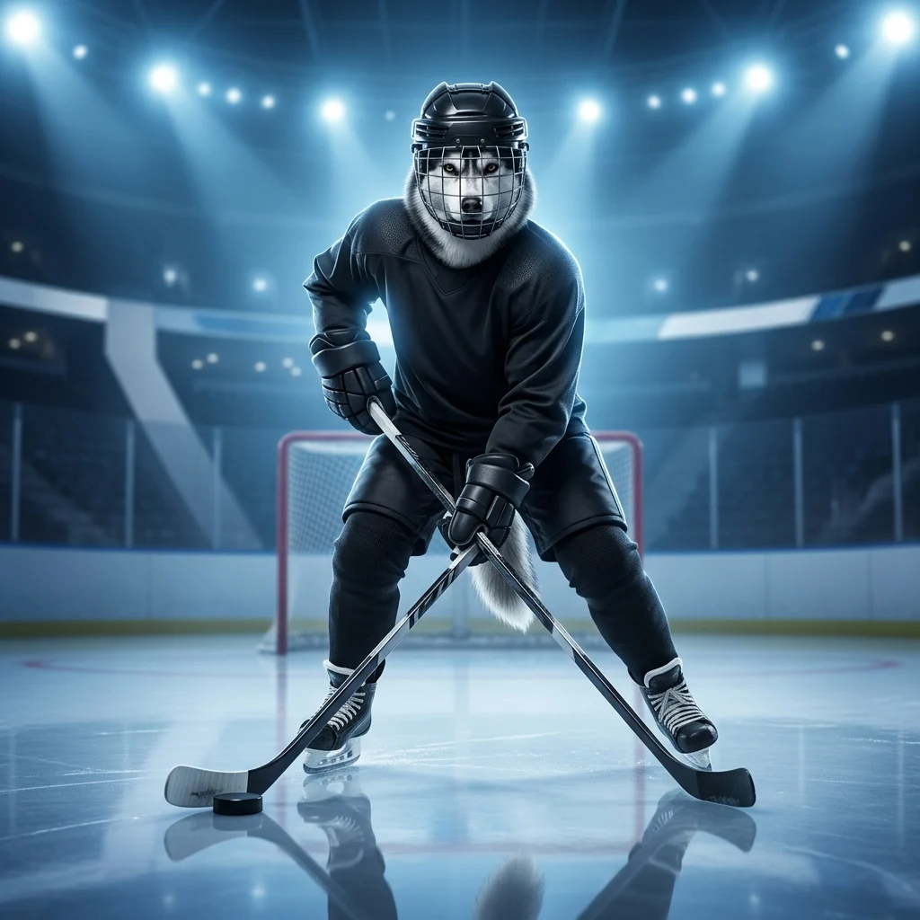 Промоційна ілюстрація для послуг прокачування NHL із тематикою хокейної відеогри, без читабельного тексту та знаків.