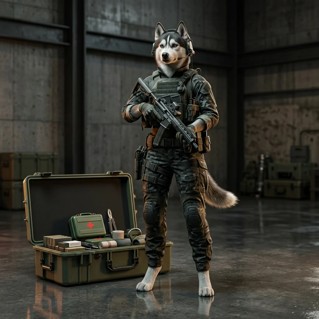 Илюстрация, представяща стартов пакет за играта Wardogs без видим текст или знаци.