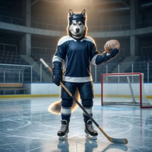 איור קידום בנושא רכישת מטבעות עבור NHL 26, ללא טקסט קריא או שלטים, בעיצוב ספורטיבי כללי