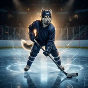 اثر هنری مرتبط با بوست ساعتی در NHL با حال‌وهوای عمومی هاکی روی یخ و بدون متن خوانا یا نشانه قابل تشخیص