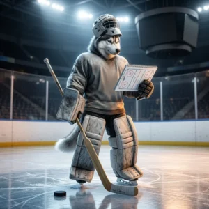 ภาพประกอบธีมฮอกกี้น้ำแข็งสำหรับคู่มือฟรี NHL สื่อถึงบรรยากาศของกีฬาโดยไม่มีข้อความหรือสัญลักษณ์ให้อ่านได้