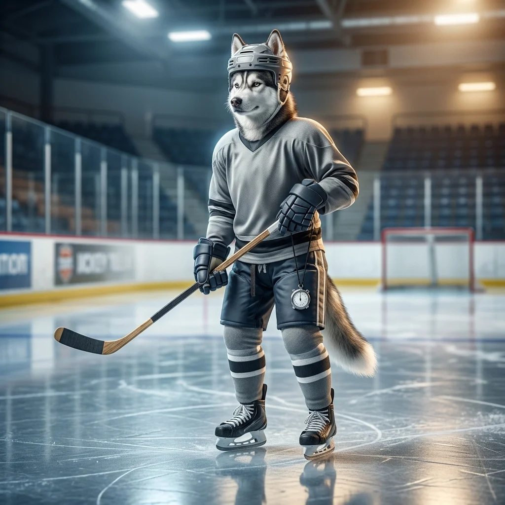 ภาพประกอบบริการขับไอดีรายชั่วโมงในเกม NHL แสดงบรรยากาศการแข่งขันฮอกกี้น้ำแข็งแบบดิจิทัลโดยไม่มีข้อความ