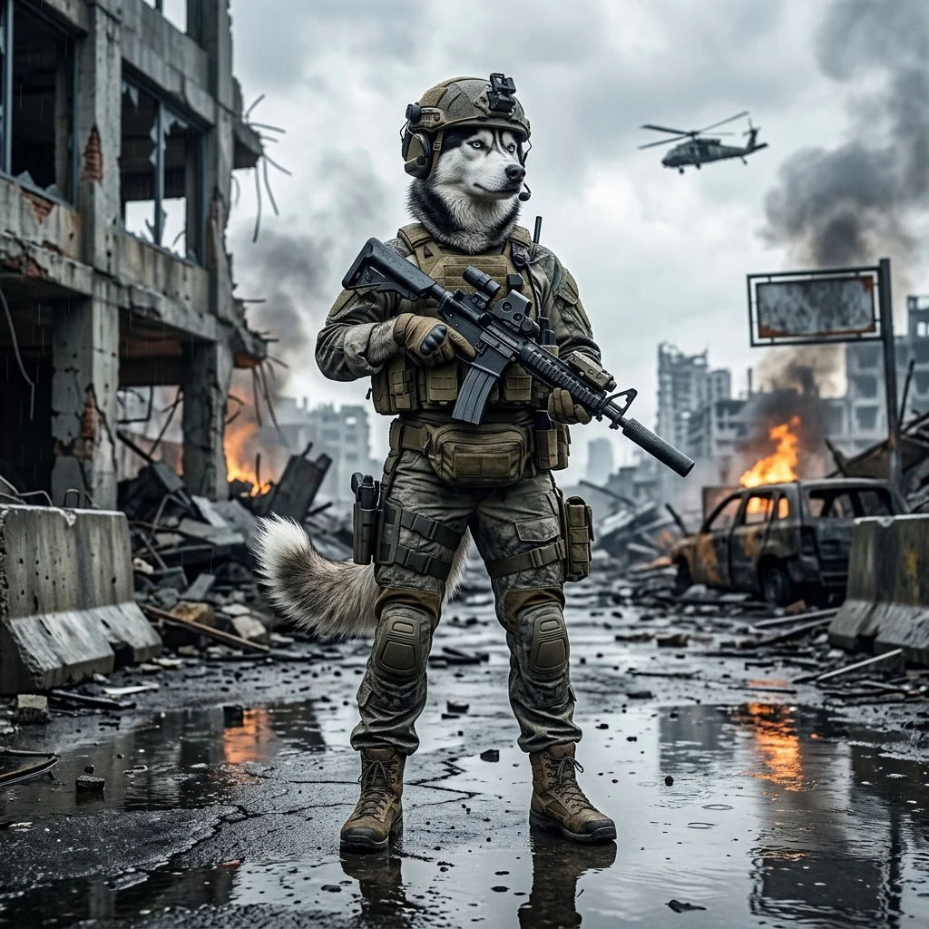ภาพประกอบธีมเกมสำหรับบริการบู๊ทส์แรงค์ Call of Duty Warzone โดยไม่มีข้อความหรือป้ายที่อ่านได้
