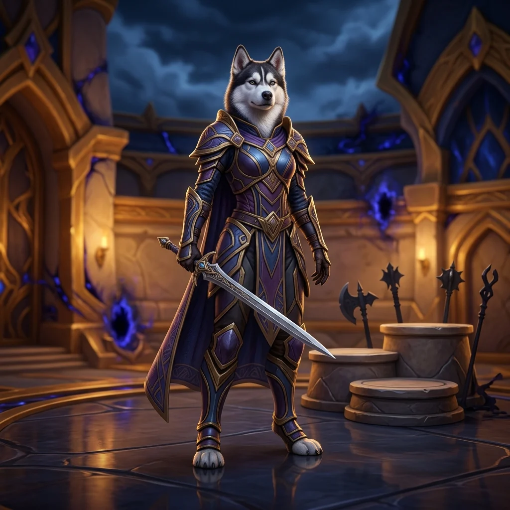 ภาพประกอบแฟนตาซีสำหรับเทียร์ลิสต์ Solo Shuffle ซีซั่น 2 ของ World of Warcraft ในส่วนขยาย Midnight โดยไม่มีข้อความบนภาพ