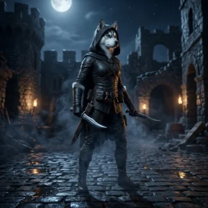 Fantastinė PvP tematikos iliustracija, pristatanti „Rogue“ gidą „WoW Forever“ žaidėjams be matomo teksto.