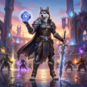 《魔兽世界》“午夜”第二赛季单人评级战场职业强度排行专题配图，呈现奇幻战场主题氛围，画面无可读文字与标识