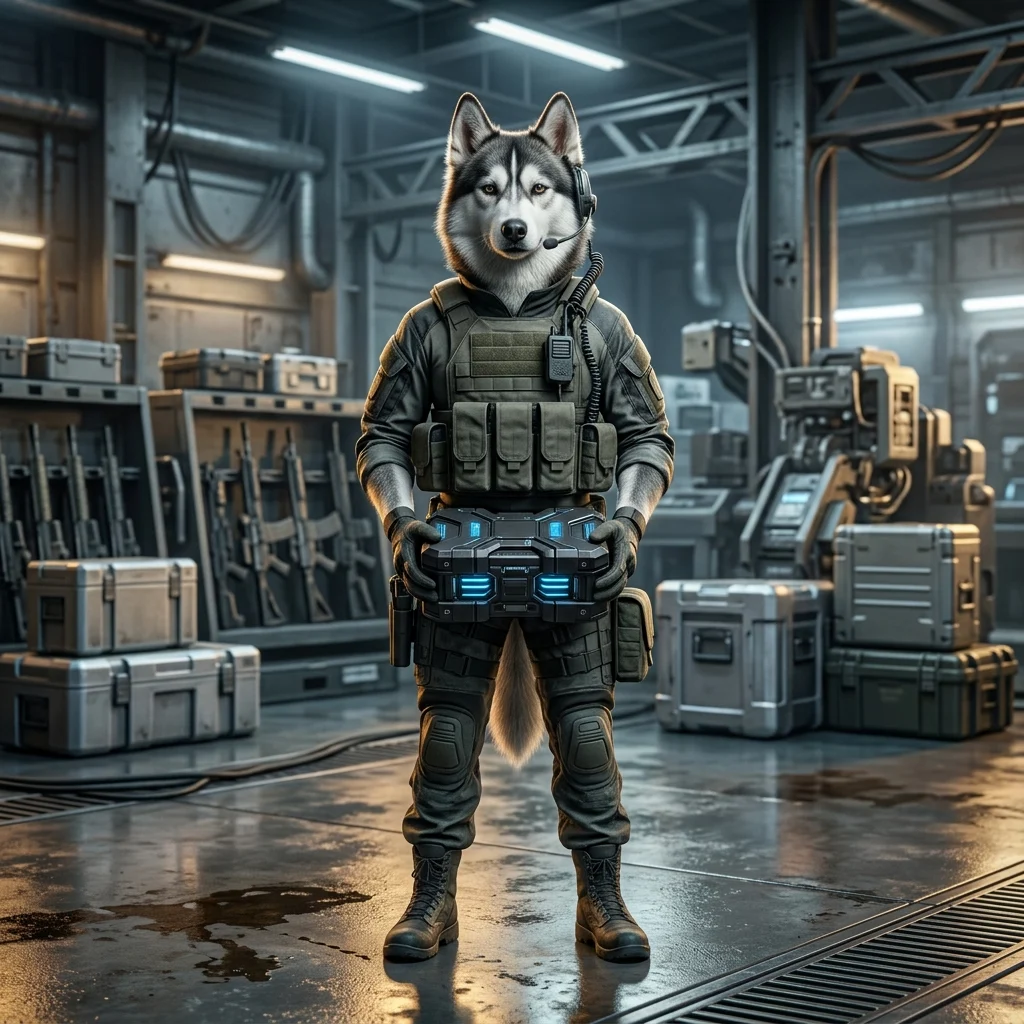 ウォードッグでブースターを雇用するテーマを表現した、文字や標識を含まないゲーム関連のイメージビジュアル。