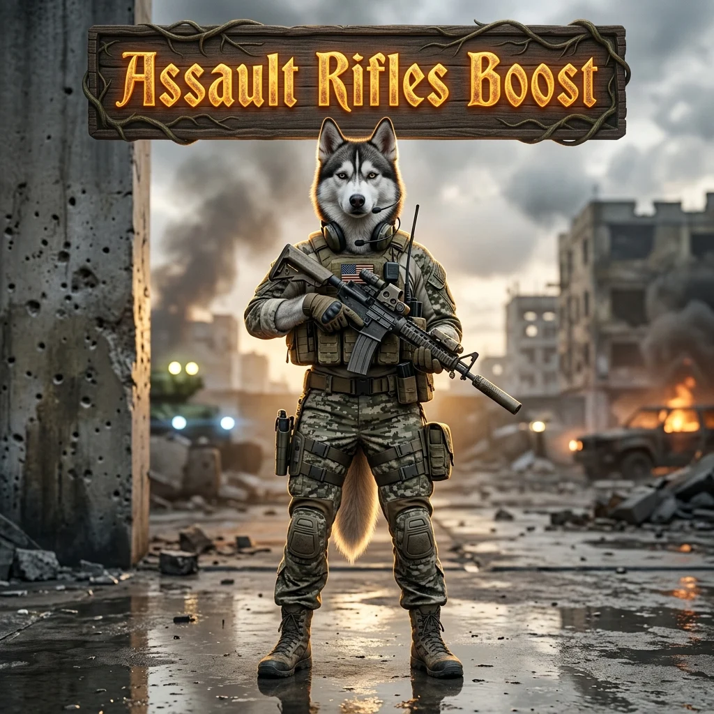 Promotional image for the Assault Rifles Boost service in Battlefield 6