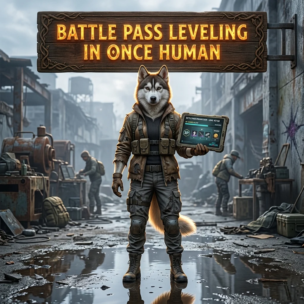 Promotional image for the Battle Pass Leveling Boost service in Once Human.
