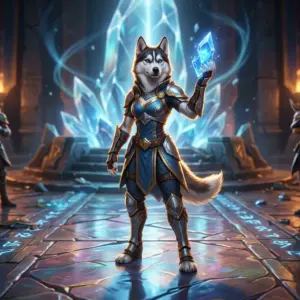 Arte promocional relacionada a um serviço de boost de vitórias em League of Legends, sem texto legível ou sinais visíveis.