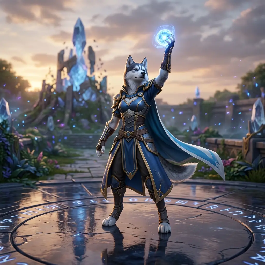 Ilustración promocional de un impulso de victorias para LoL, presentada sin texto legible ni elementos de señalización.