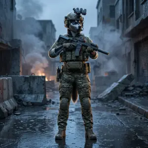 Promocijska ilustracija za brezplačne vodiče za Call of Duty Modern Warfare 4 brez vidnega besedila ali znakov.