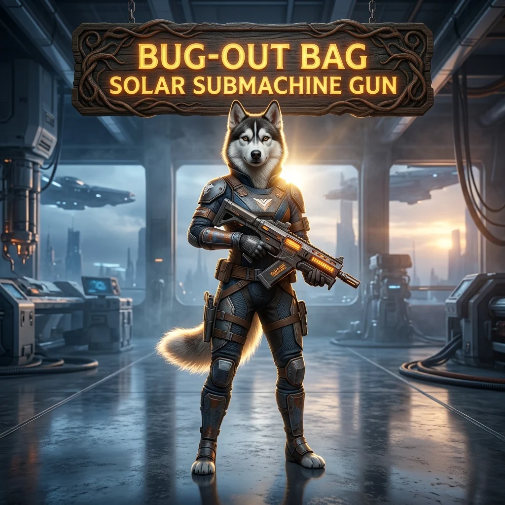 Promotional image for the Bug-Out Bag Solar Submachine Gun Boost service in Destiny 2
