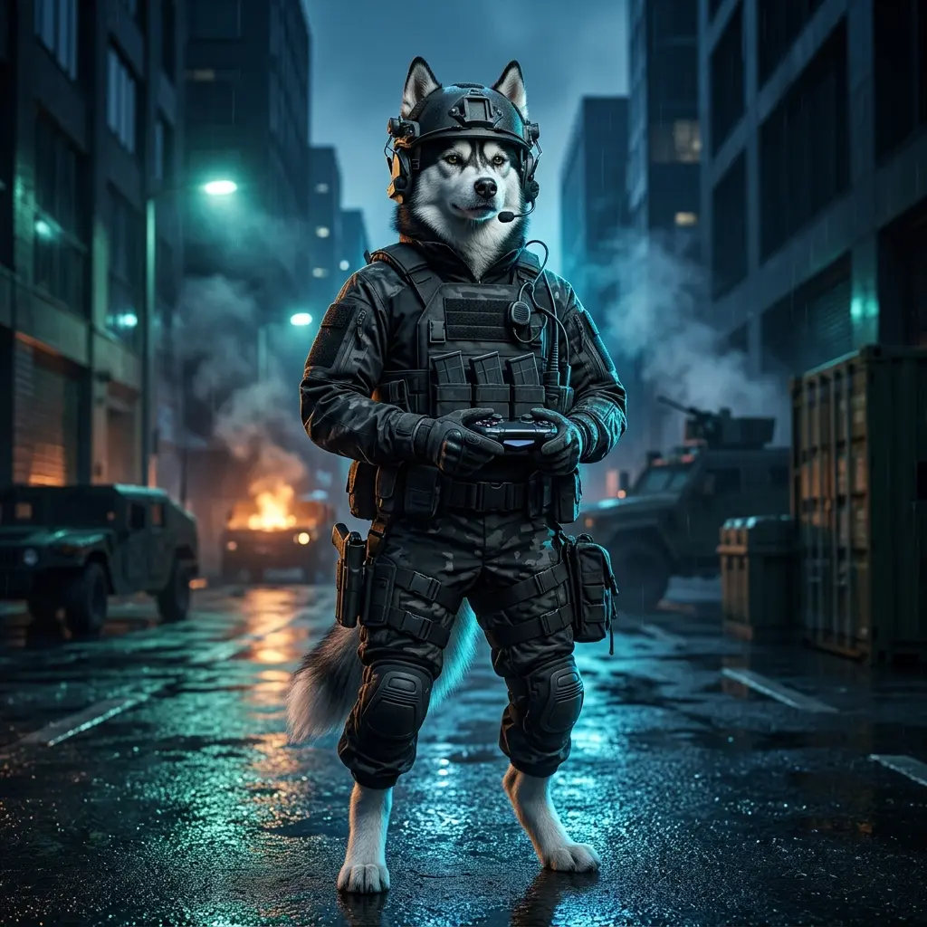 Illustration relateret til Call of Duty Modern Warfare 4 og boostingtjenester, uden læsbar tekst eller skiltning