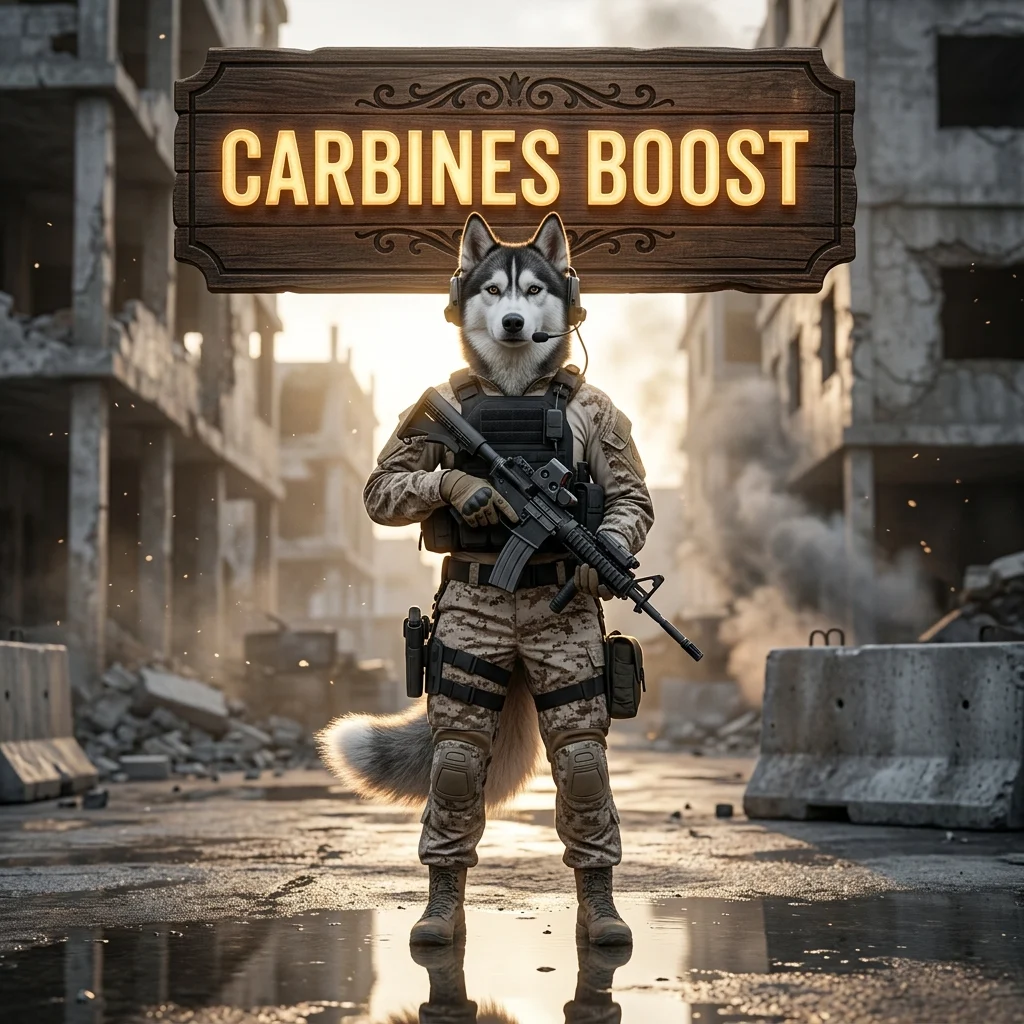Promotional image for Carbines Boost in Battlefield 6, representing a carbine-focused boost service.