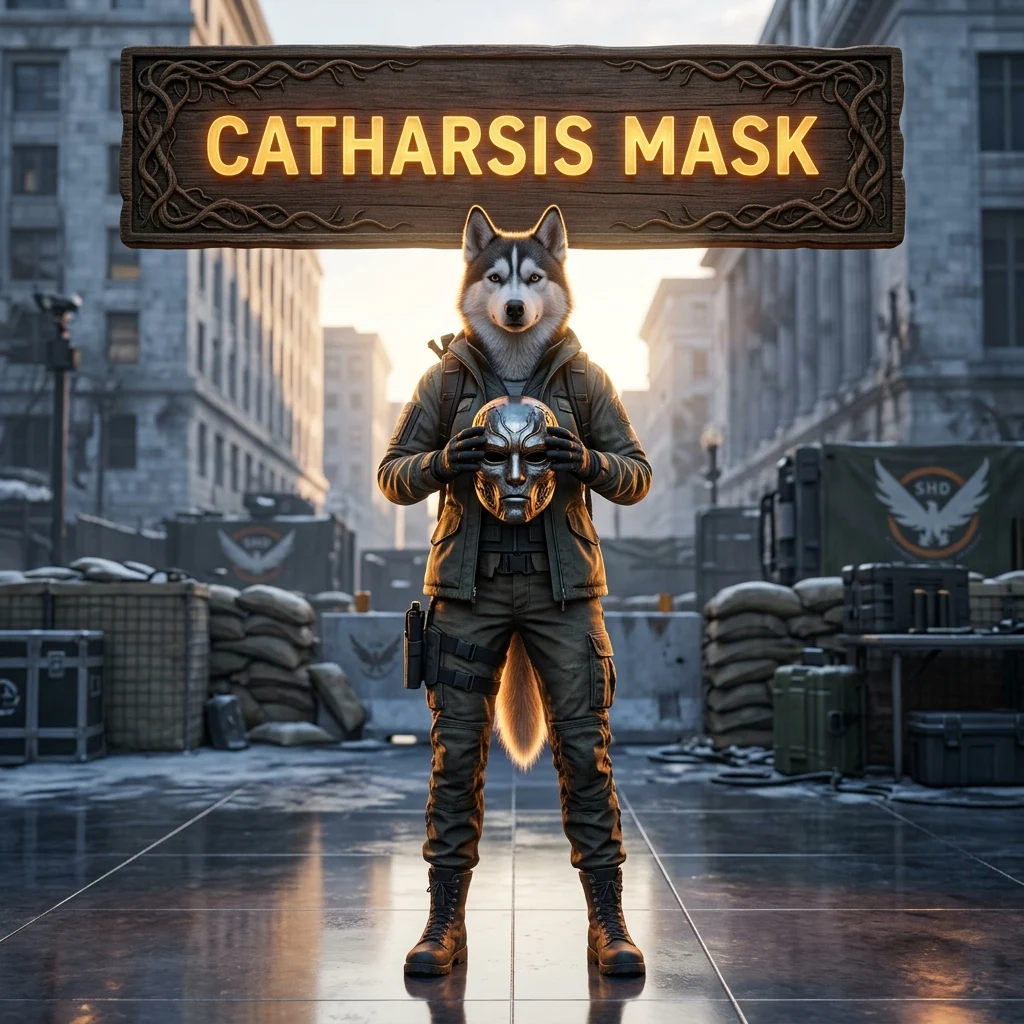 Promotional image for Catharsis Mask Boost in The Division 2, a Division 2 boosting service.