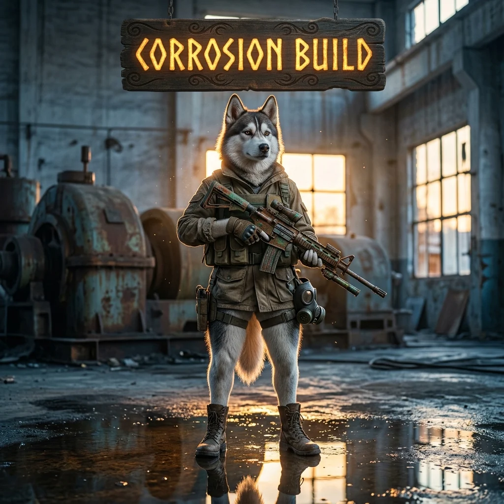 Promotional image for Corrosion Build Boost in Once Human, a service focused on the Corrosion build.