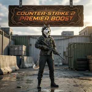 Promotional image for the Counter Strike 2 Premier Boost service and its Premier-focused offering for Counter-Strike 2 players.