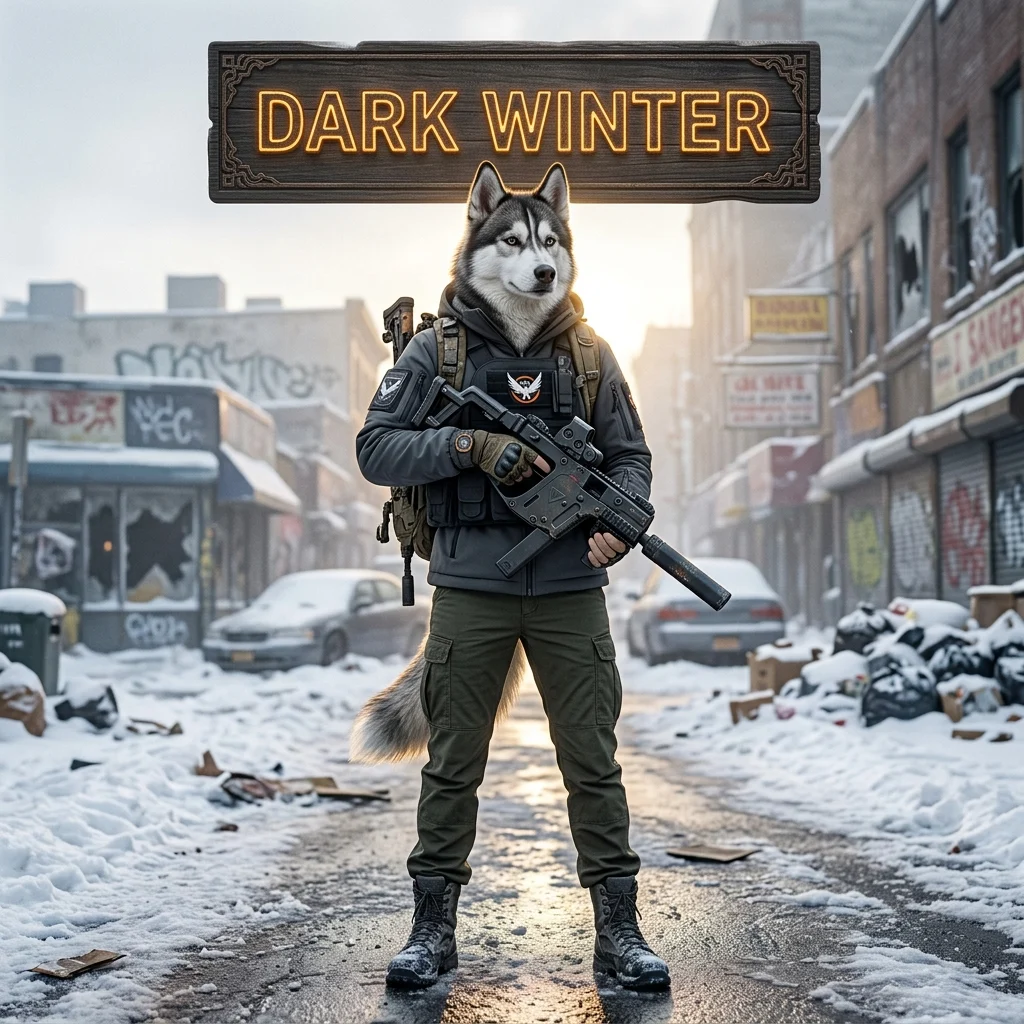 Promotional image for the Dark Winter SMG Boost service in The Division 2