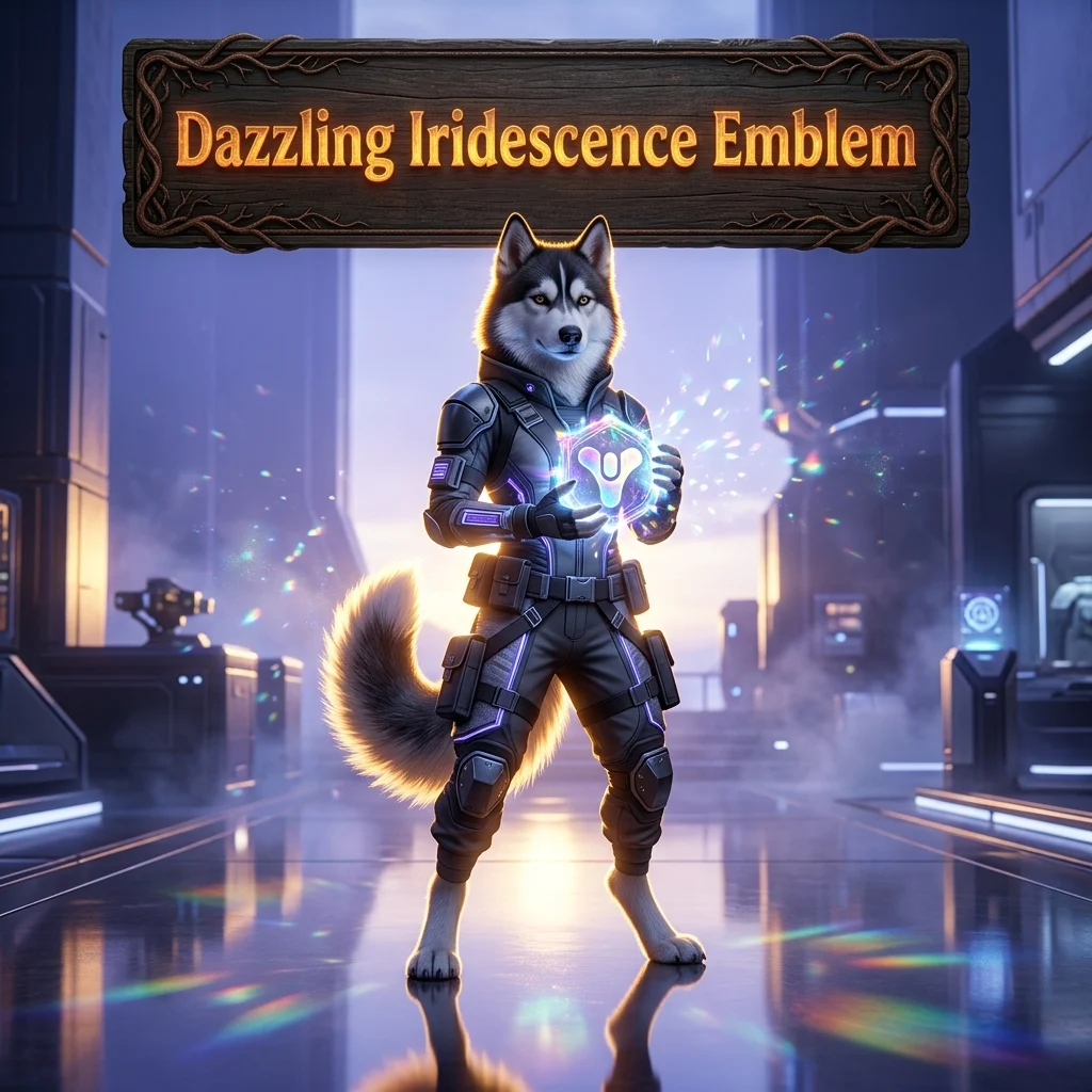 Promotional image for the Dazzling Iridescence Emblem Boost service in Destiny 2.