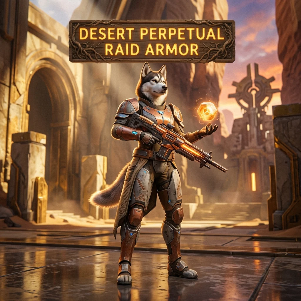 Promotional image for the Desert Perpetual Raid Armor Boost service in Destiny 2