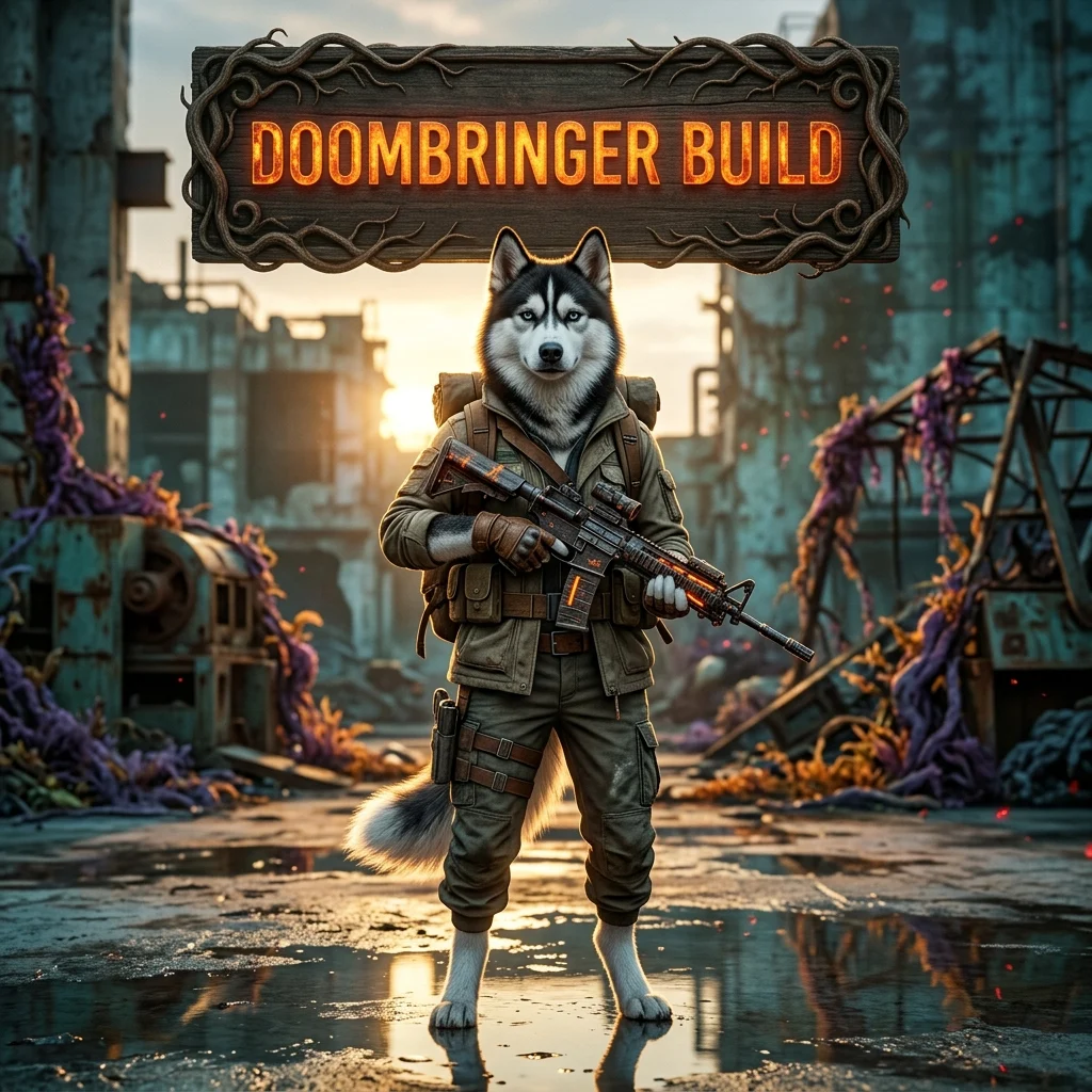 Promotional image for Doombringer Build Boost in Once Human, representing a service focused on the Doombringer build within Once Human.