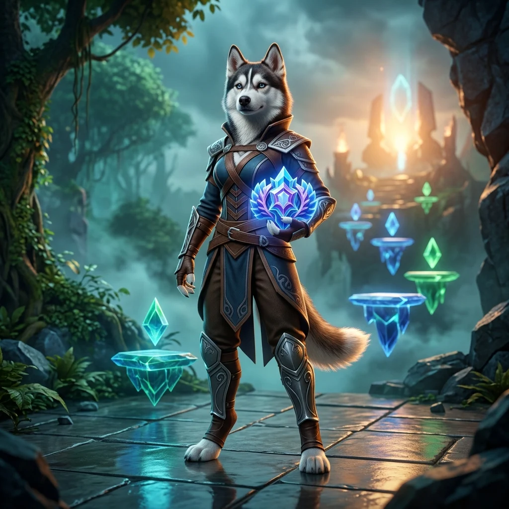 Stilisierte Dota-2-Illustration zum MMR-Boost nach Zielwert im kompetitiven Online-Spiel