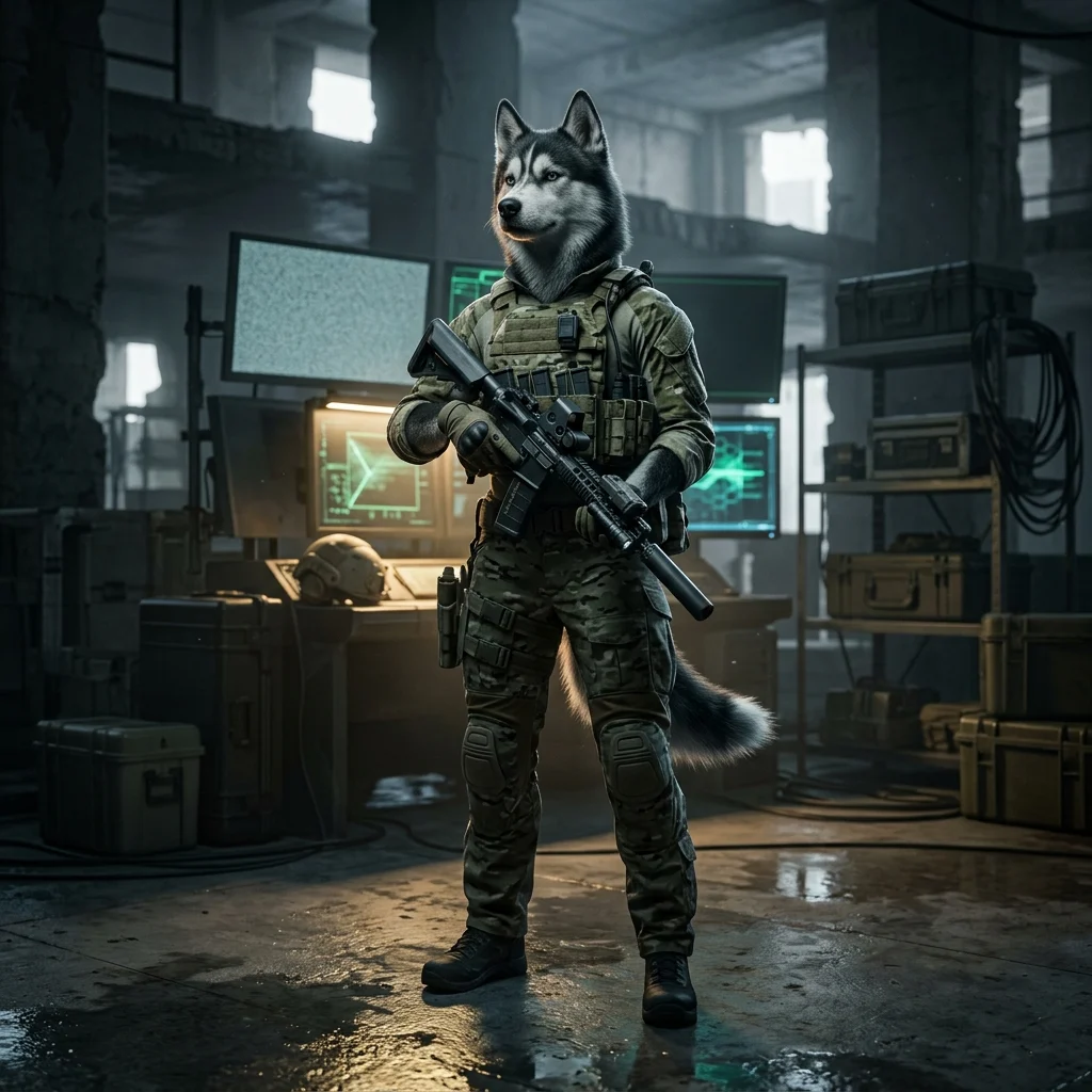 Thematische Illustration zum Einsteigerguide für WARDOGS mit einer stimmungsvollen Darstellung der Spielwelt ohne lesbaren Text