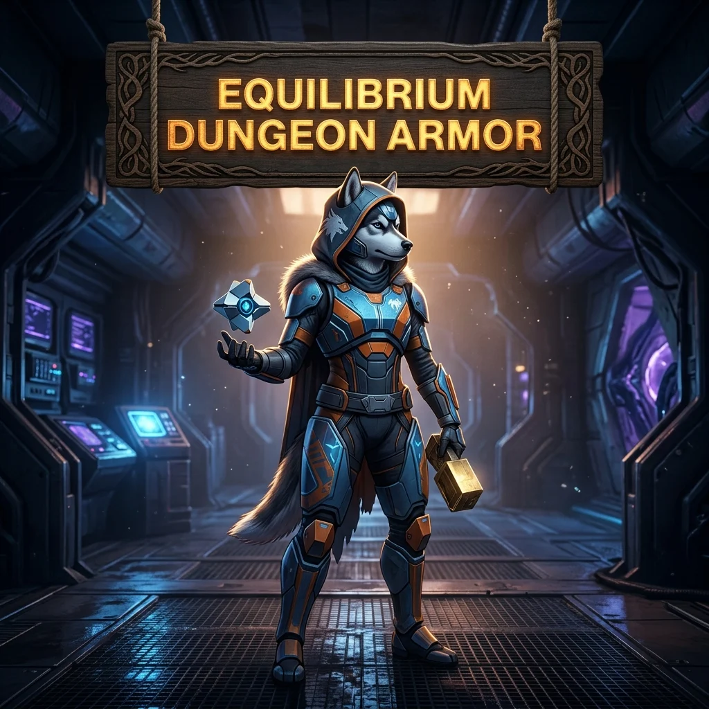 Promotional image for the Equilibrium Dungeon Armor Boost in Destiny 2 service.