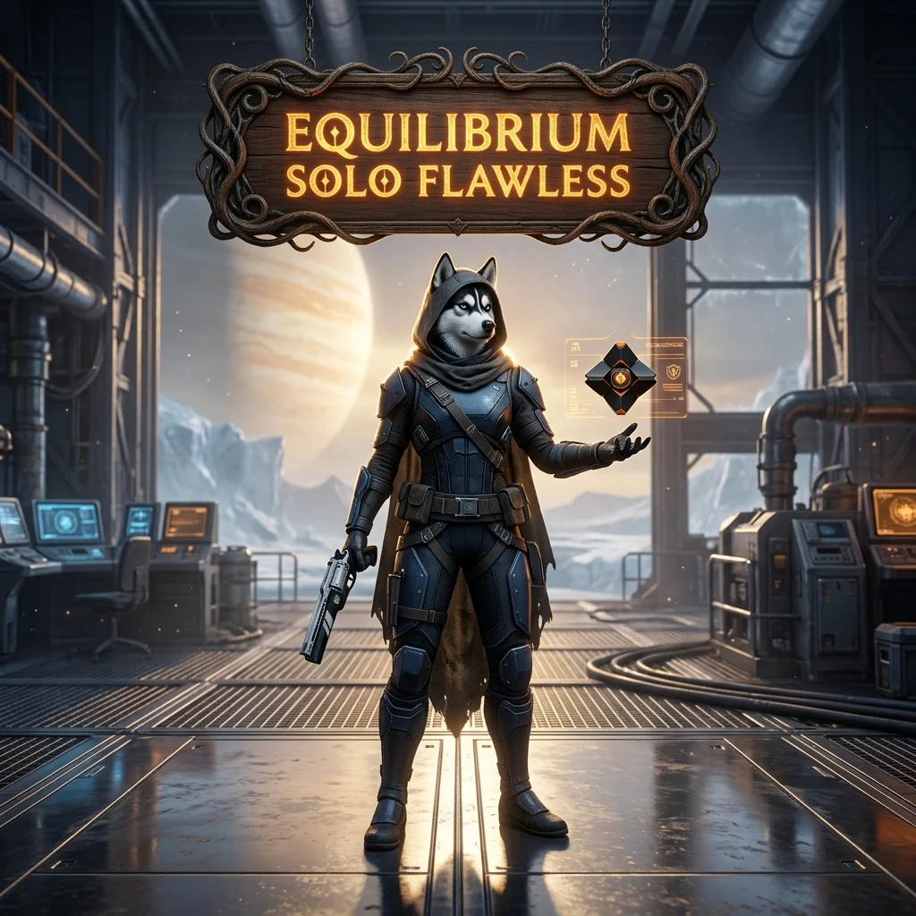 Promotional image for the Equilibrium Solo Flawless Boost in Destiny 2 service.