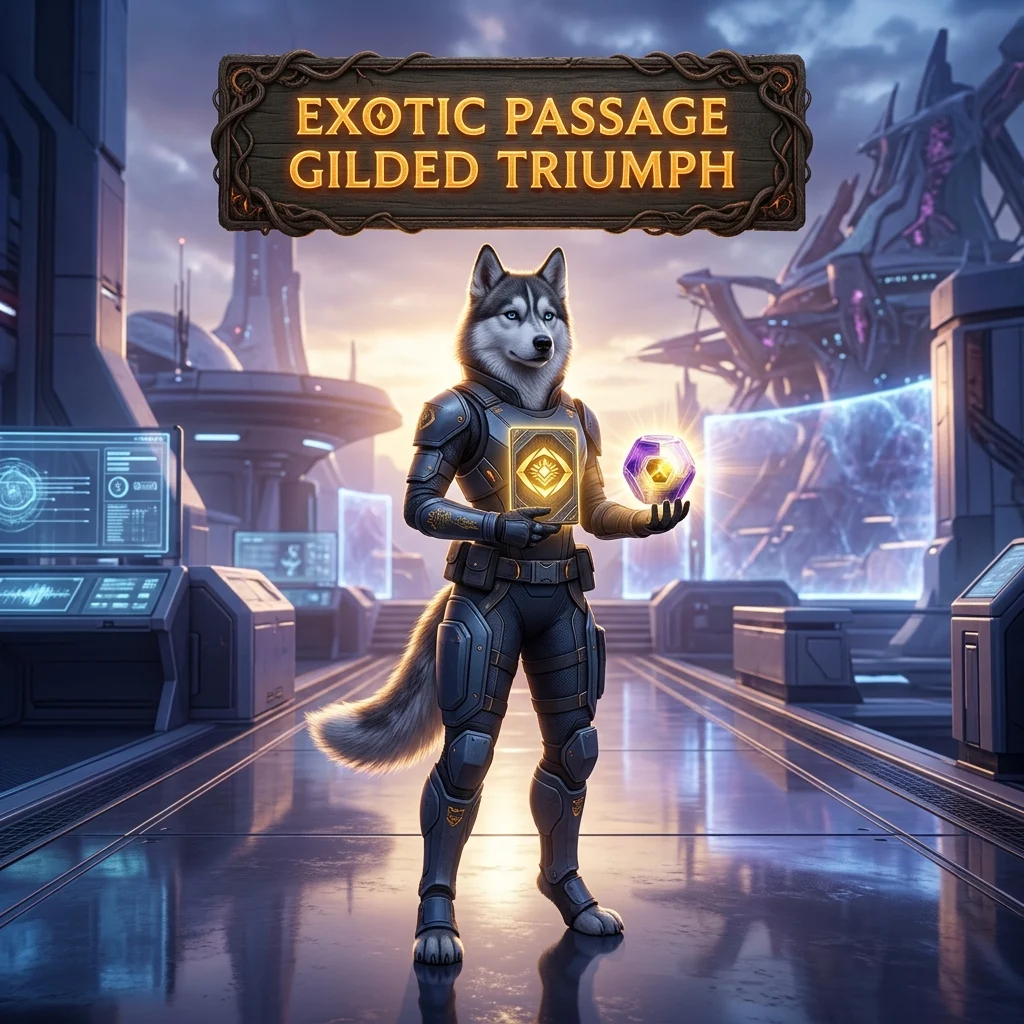 Promotional image for the Exotic Passage Gilded Triumph Boost service in Destiny 2.