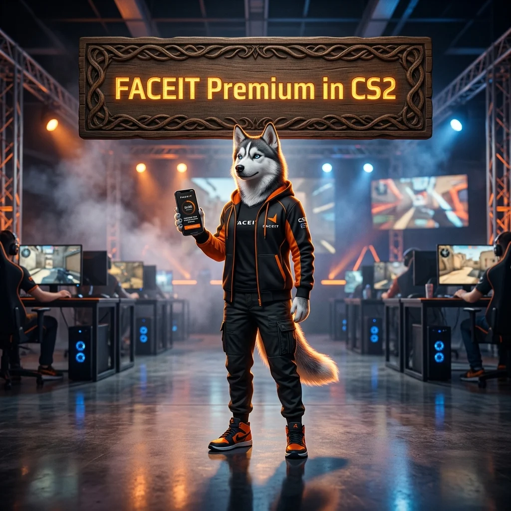 Promotional image representing the FACEIT Premium subscription service for Counter-Strike 2 players.