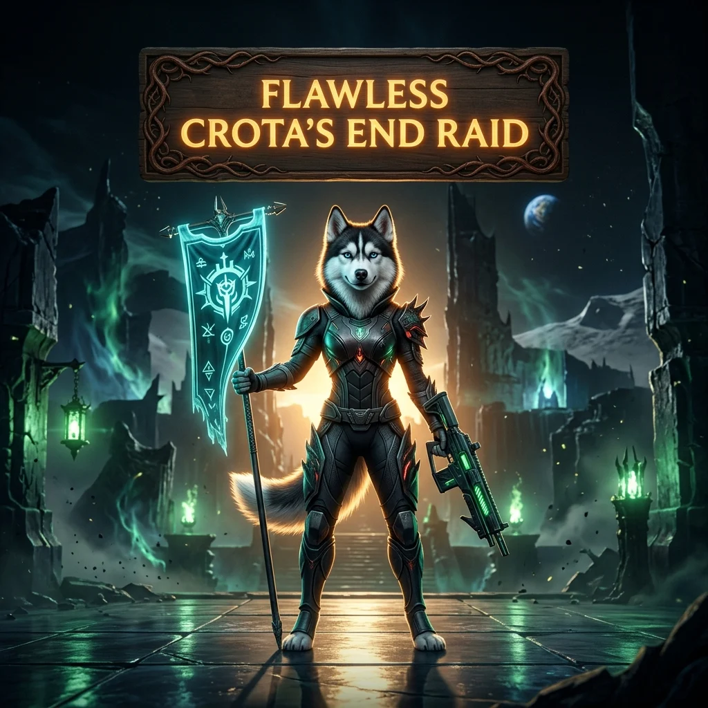 Promotional image for a Flawless Crota’s End Raid Boost service in Destiny 2.